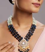 Blue gold plated necklace-sets