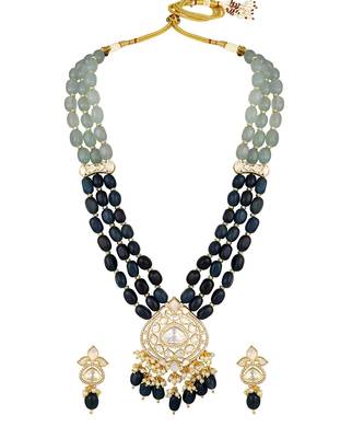 Blue gold plated necklace-sets 2