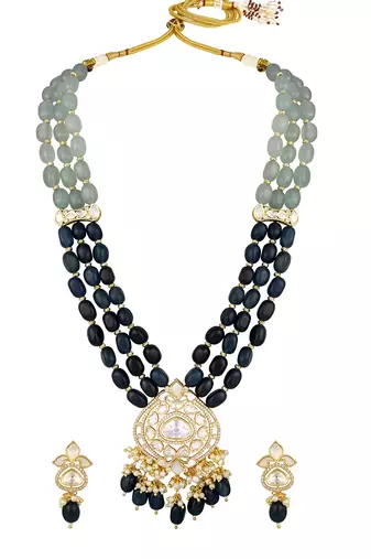 Blue gold plated necklace-sets