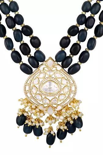 Blue gold plated necklace-sets