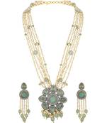 Turquoise gold plated necklace-sets