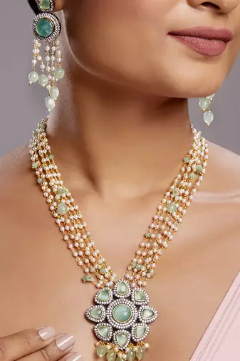 Turquoise gold plated necklace-sets