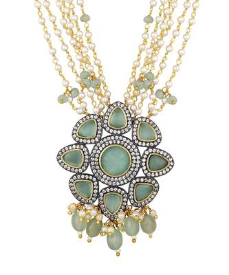 Turquoise gold plated necklace-sets 3