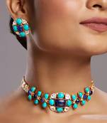 Multicolor gold plated necklace-sets