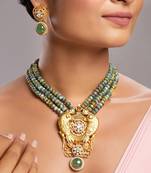 Green gold plated necklace-sets