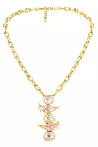 Pink gold plated necklaces