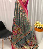 Green Paithani Silk Weaving Design Saree