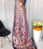 Lavender Paithani Silk Weaving Design Saree