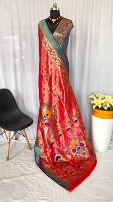 Pink Paithani Silk Weaving Design Saree 3