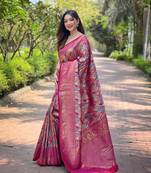 Purple  Art Silk Weaving And Zari Work Saree,Blouse-not As Per Image
