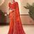 Orange maroon bandhani chiffon traditional dual shaded saree with blouse