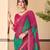 Magenta green bandhani chiffon traditional dual shaded saree with blouse