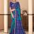 Blue bandhani chiffon traditional dual shaded saree with blouse