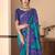 Blue bandhani chiffon traditional dual shaded saree with blouse