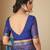 Blue bandhani chiffon traditional dual shaded saree with blouse