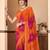 Orange bandhani chiffon traditional dual shaded saree with blouse