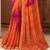 Orange bandhani chiffon traditional dual shaded saree with blouse