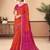 Orange pink bandhani chiffon traditional dual shaded saree with blouse