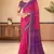 Pink purple bandhani chiffon traditional dual shaded saree with blouse