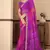 Purple pink bandhani chiffon traditional dual shaded saree with blouse