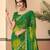 Green bandhani chiffon traditional dual shaded saree with blouse