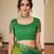 Green bandhani chiffon traditional dual shaded saree with blouse