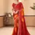Maroon bandhani chiffon traditional dual shaded saree with blouse