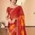 Maroon bandhani chiffon traditional dual shaded saree with blouse