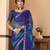 Royal blue bandhani chiffon traditional dual shaded saree with blouse