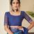 Royal blue bandhani chiffon traditional dual shaded saree with blouse