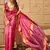 Pink patola style silk bland contrust border saree with Blouse