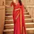 Red patola style silk bland contrust border saree with Blouse