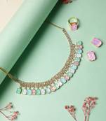 rhodium plated light multi color crystal ad gemstone-studded jewelry set