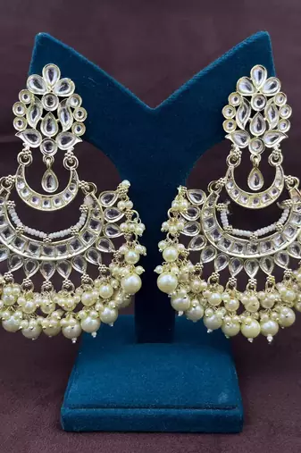 Sabyasachi kundan chandbali traditional earrings , bridal earrings/sabyasachi earrings/kundan meena indian earrings