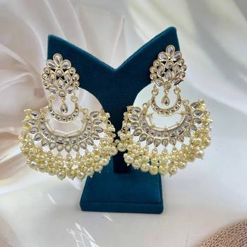 Sabyasachi kundan chandbali traditional earrings , bridal earrings/sabyasachi earrings/kundan meena indian earrings 3