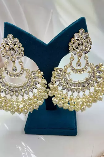 Sabyasachi kundan chandbali traditional earrings , bridal earrings/sabyasachi earrings/kundan meena indian earrings