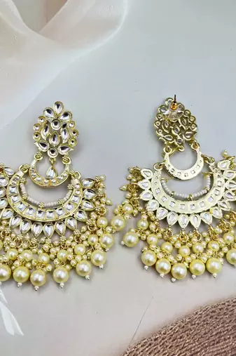 Sabyasachi kundan chandbali traditional earrings , bridal earrings/sabyasachi earrings/kundan meena indian earrings