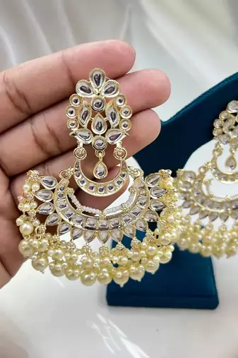 Sabyasachi kundan chandbali traditional earrings , bridal earrings/sabyasachi earrings/kundan meena indian earrings