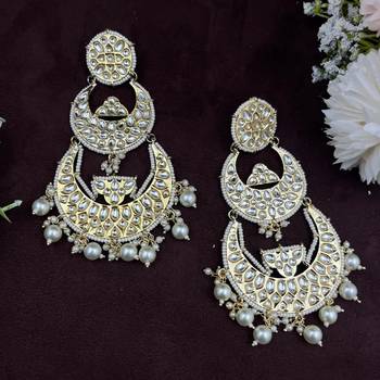 Kundan earrings/chandbaali earrings/pearl earrings/guttapusalu earrings/polki indian earrings/ bollywood jewelry 2