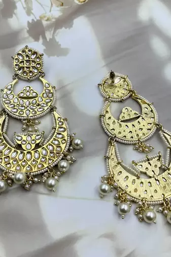 Kundan earrings/chandbaali earrings/pearl earrings/guttapusalu earrings/polki indian earrings/ bollywood jewelry