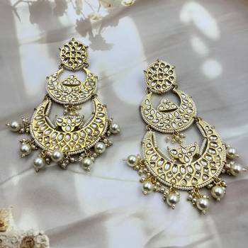 Kundan earrings/chandbaali earrings/pearl earrings/guttapusalu earrings/polki indian earrings/ bollywood jewelry 4
