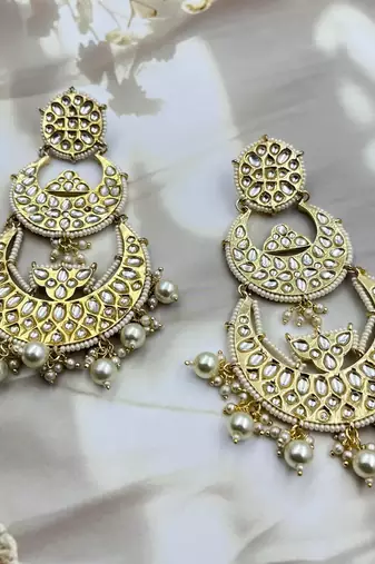 Kundan earrings/chandbaali earrings/pearl earrings/guttapusalu earrings/polki indian earrings/ bollywood jewelry