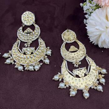 Kundan earrings/chandbaali earrings/pearl earrings/guttapusalu earrings/polki indian earrings/ bollywood jewelry 5