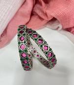 Oxidised multicolor stone bangle set bridal wedding bangles set multicolor