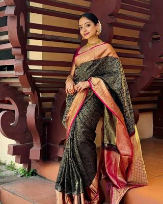 silk blend sarees with blouse 1