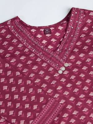  Cotton Printed Salwar Suit Set Kurta Pant with Dupatta 7