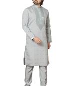 Arruga sylish mirror embroidery silk kurta pajama