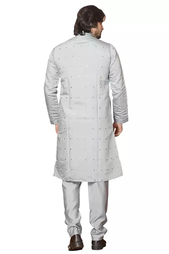 Arruga sylish mirror embroidery silk kurta pajama