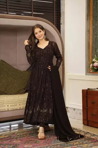 BLACK GEORGETT PARTY WEAR SALWAR SUIT