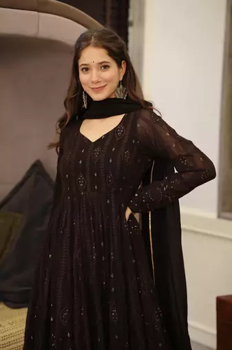 BLACK GEORGETT PARTY WEAR SALWAR SUIT